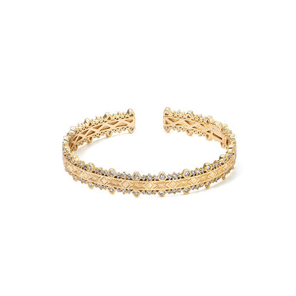 Italian fashion retro diamond studded bracelet, Buchira silk like hand accessory