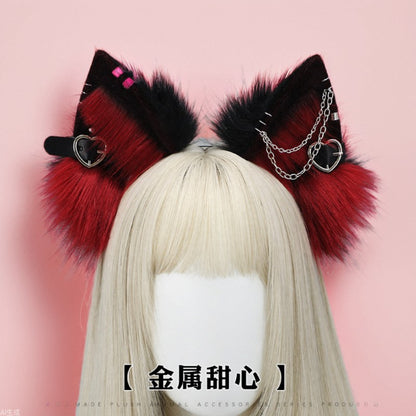 Cute Plush Beast Ear Cosplay Manga Exhibition Punk Headband Girl Headwear Hair Accessories