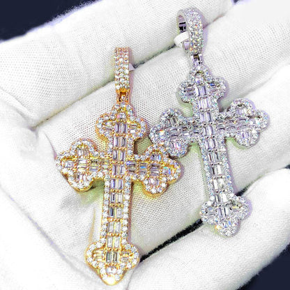 Hip Hop Cloud Cross Diamond Pendant, European and American Hip Hop Necklace, Trendy Pendant
