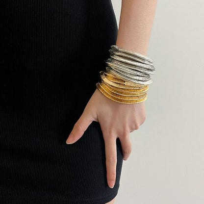 European and American style multi-layer gold and silver layered bracelet