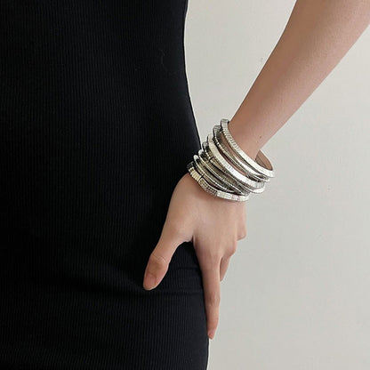 European and American style multi-layer gold and silver layered bracelet