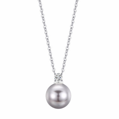 S999 Shijia pearl necklace niche design necklace single pearl collarbone chain silver chain jewelry