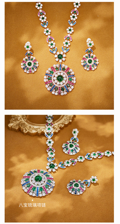 Colorful compass earrings gold-plated heavy industry fashionable and high-end evening earrings