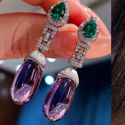 Purple is very charming, with high beauty value. Purple earrings are light and luxurious, versatile earrings.