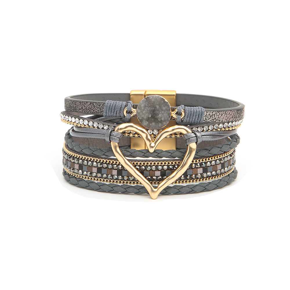 Hot selling Bohemian multi-layer leather bracelet hand woven women's bracelet