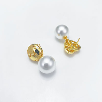 Fashion jewelry pearl earrings S925 pure silver source factory can customize according to pictures