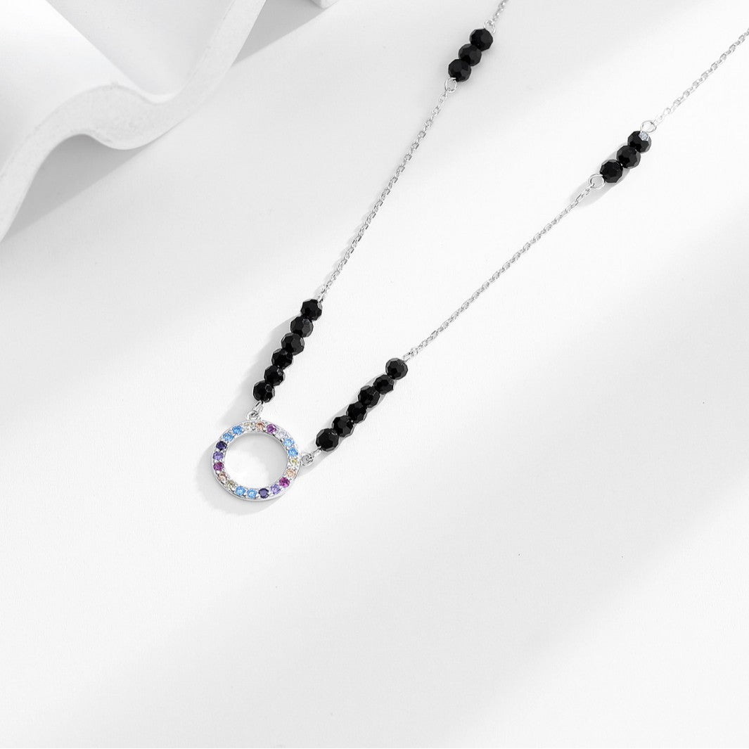 S925 pure silver diamond studded heart-shaped star necklace, fashionable and creative design, collarbone chain, fashionable accessory