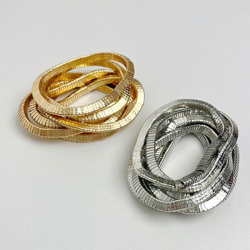European and American style multi-layer gold and silver layered bracelet