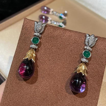 Purple is very charming, with high beauty value. Purple earrings are light and luxurious, versatile earrings.