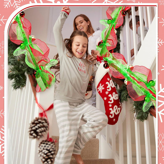 Amazon popular mesh rattan 274CM gold red green ribbon bead string Christmas decoration Christmas rattan