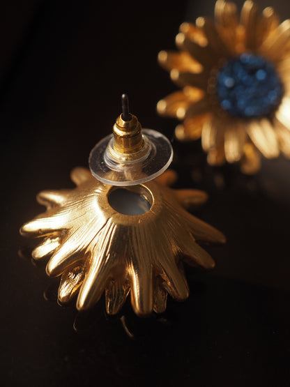 Sunflower French Earrings Earclip No Ear Hole Qingdao Vintage Jewelry Flower New Chinese Style