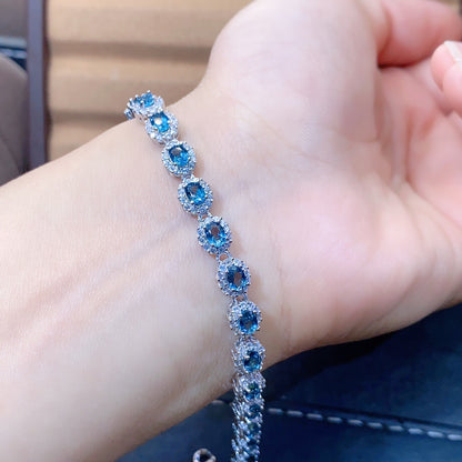 Natural Topaz Bracelet 3 * 4mm, 925 Silver, Amazon Top selling Instagram Style
