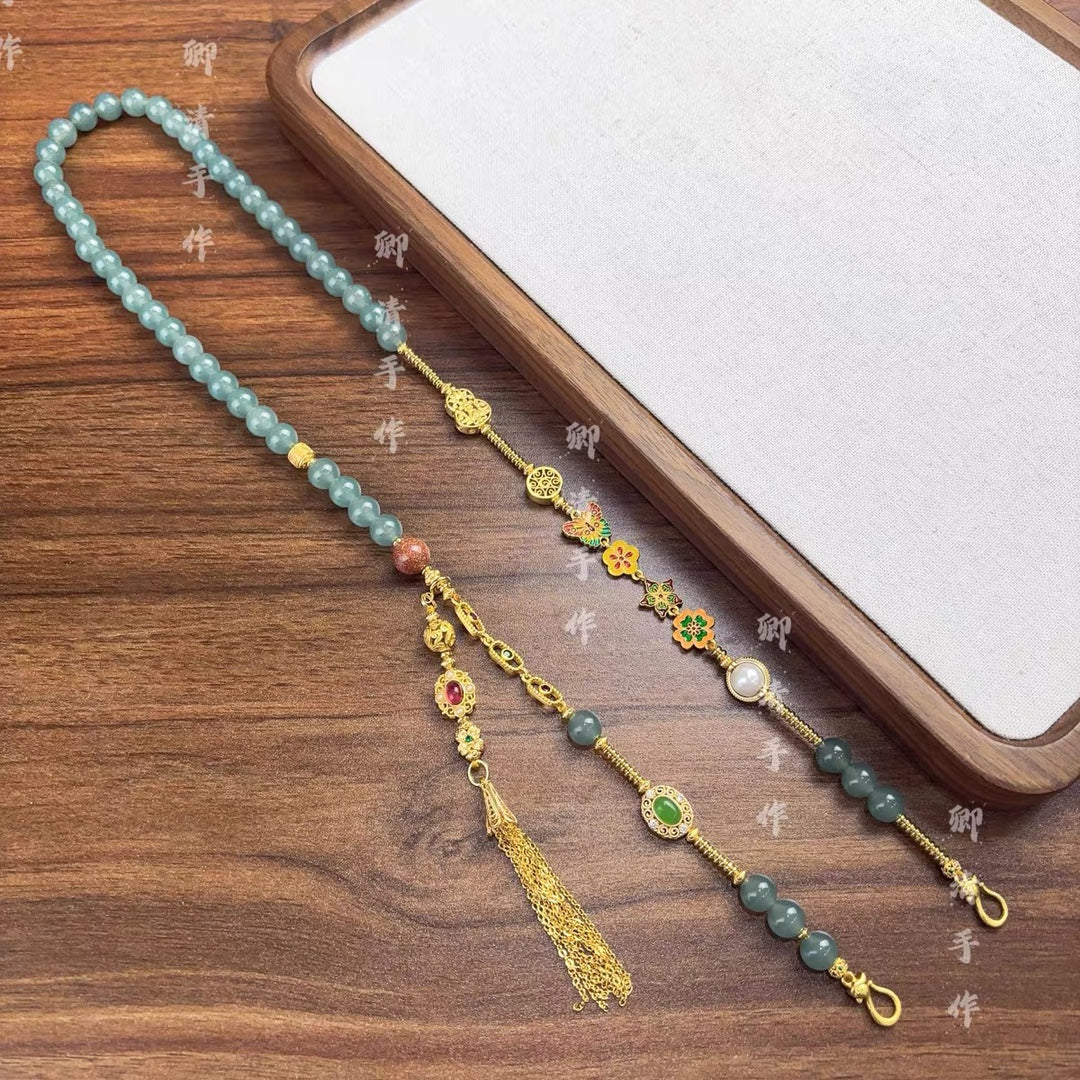 New Chinese style Chinese style necklace, ancient method of burning blue fish, leaping dragon gate, lock chain accessories, gift