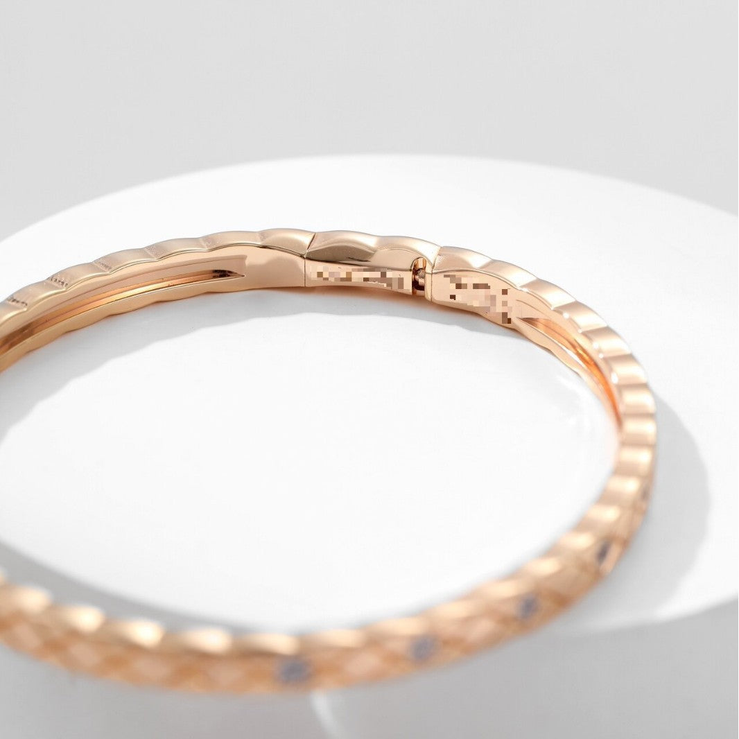 Coco diamond studded bracelet, high version, narrow version, wide version, CNC precision rose gold bracelet