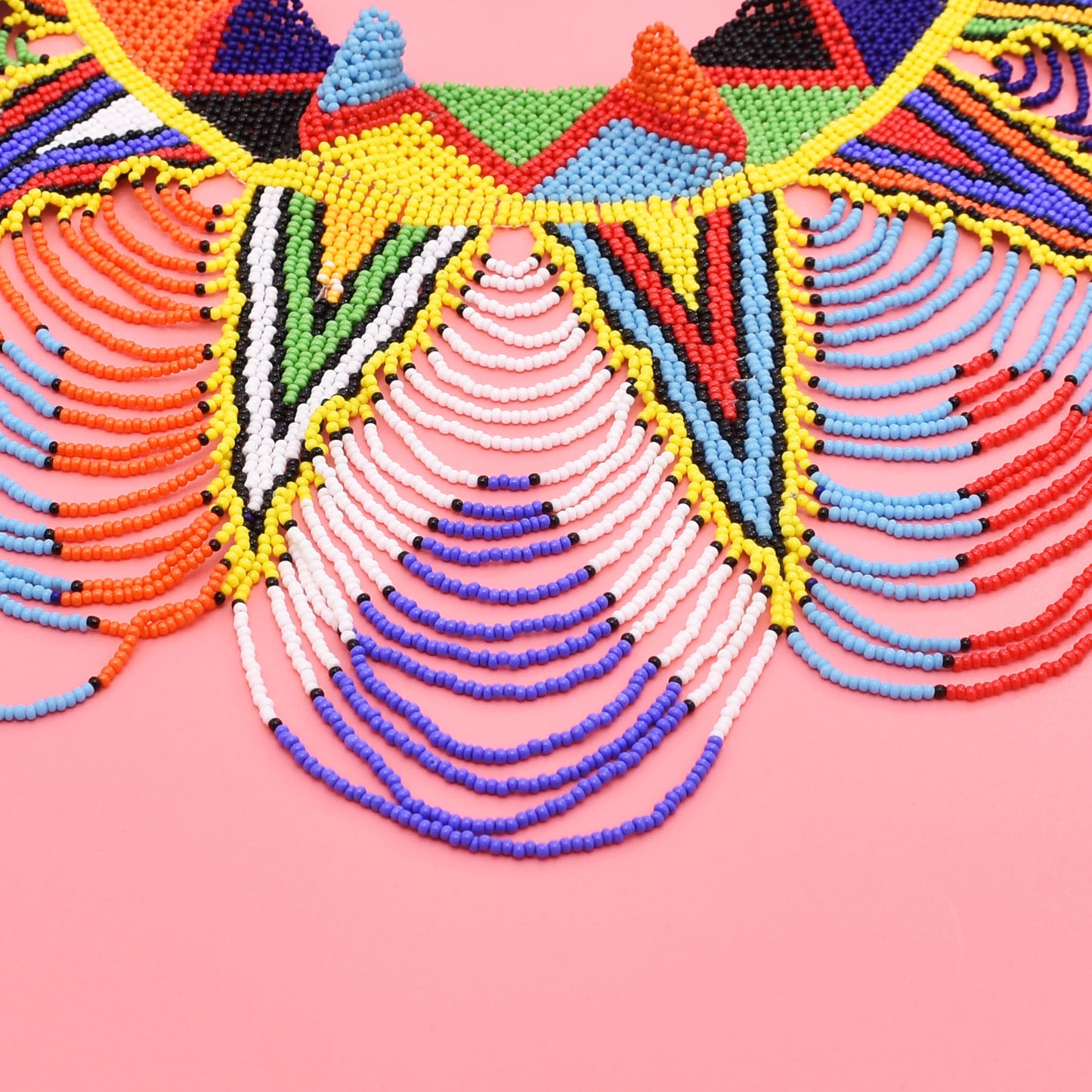 Amazon hot selling multi-layer rice bead necklace Bohemian colorful beaded shawl ethnic style exaggerated necklace wholesale