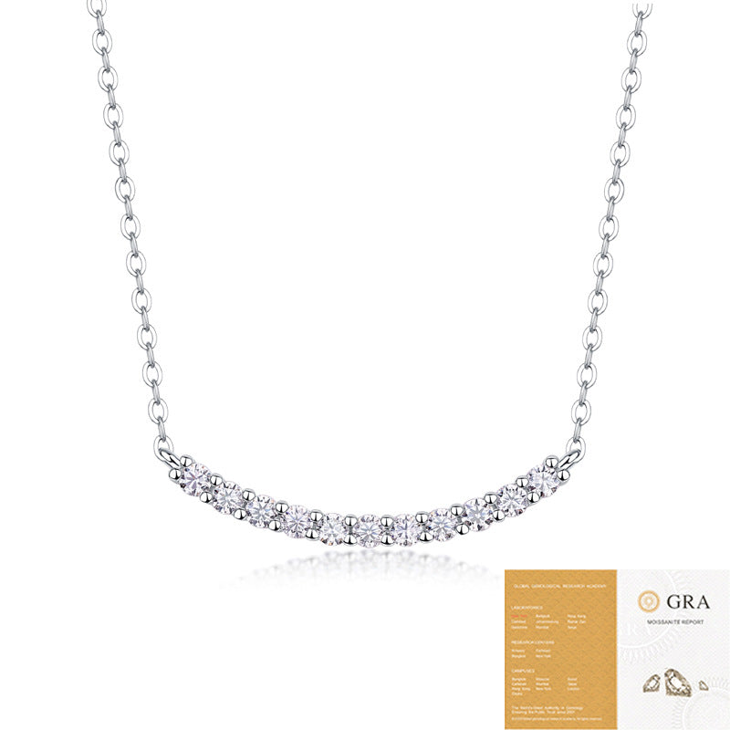 S925 silver new necklace moissanite necklace hot selling spot collarbone chain