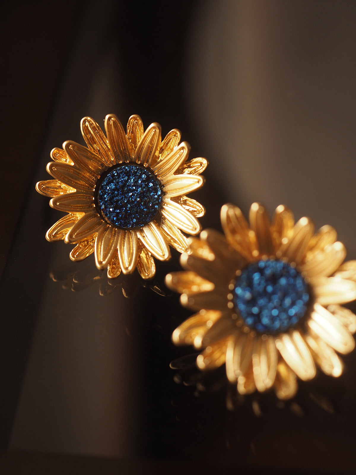 Sunflower French Earrings Earclip No Ear Hole Qingdao Vintage Jewelry Flower New Chinese Style