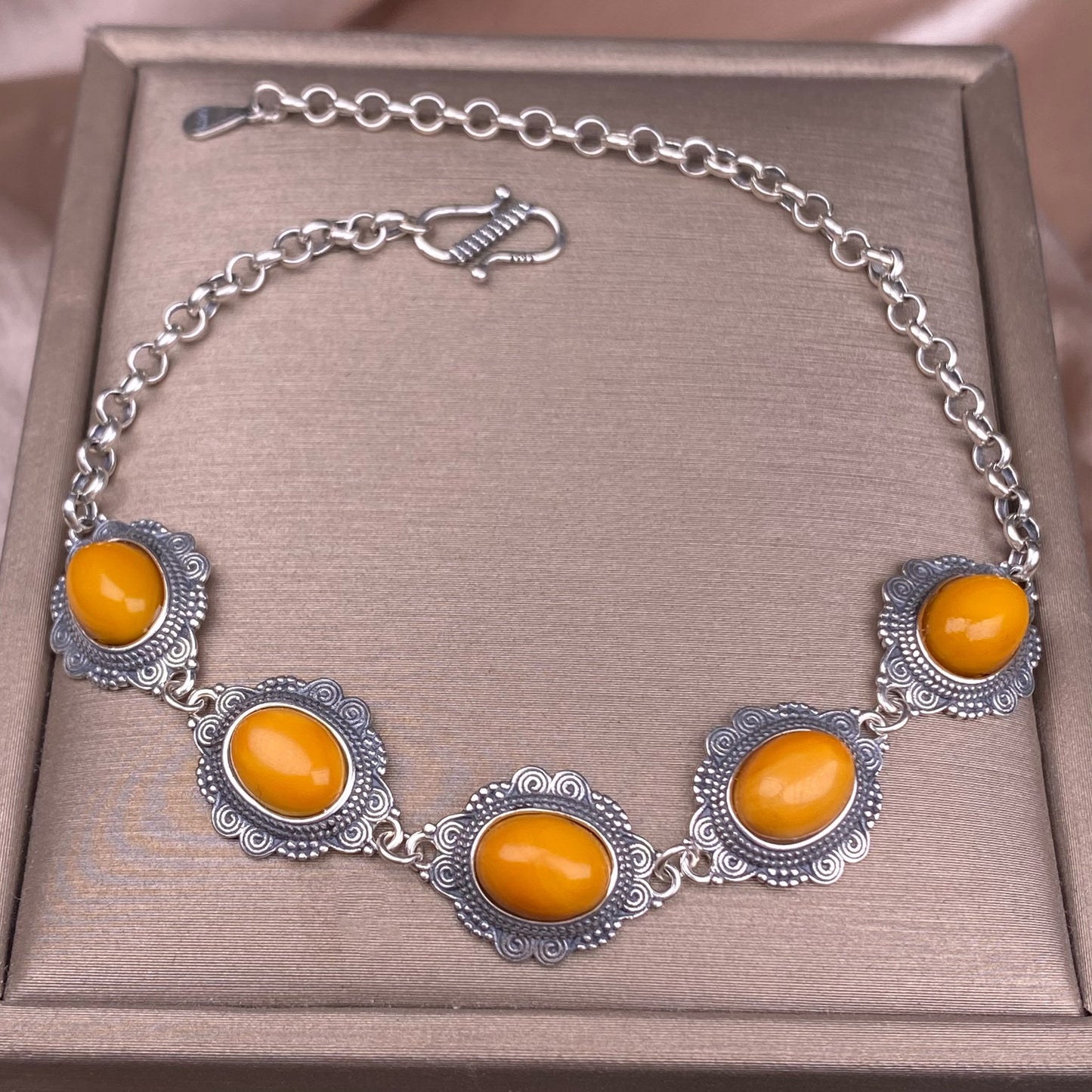 necklace  Old wax bracer S925 silver inlaid silver silver Nepal as old ancient silver beeswax silver jewelry