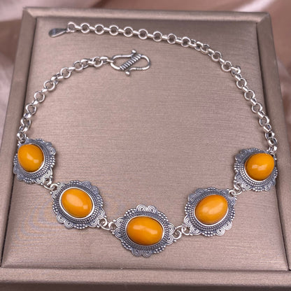 necklace  Old wax bracer S925 silver inlaid silver silver Nepal as old ancient silver beeswax silver jewelry