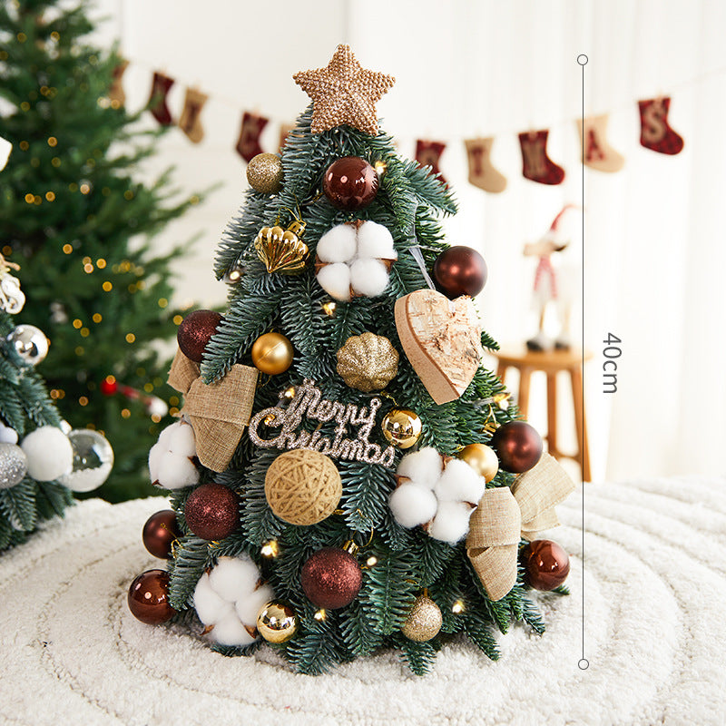 Christmas decorations, encrypted Christmas tree, PE with lights, desktop ornament