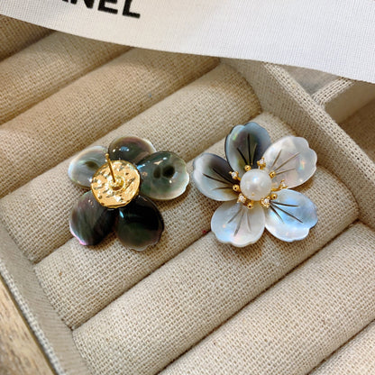 earrings  Vintage Natural Baroque Flower Freshwater Pearl Stud Earrings