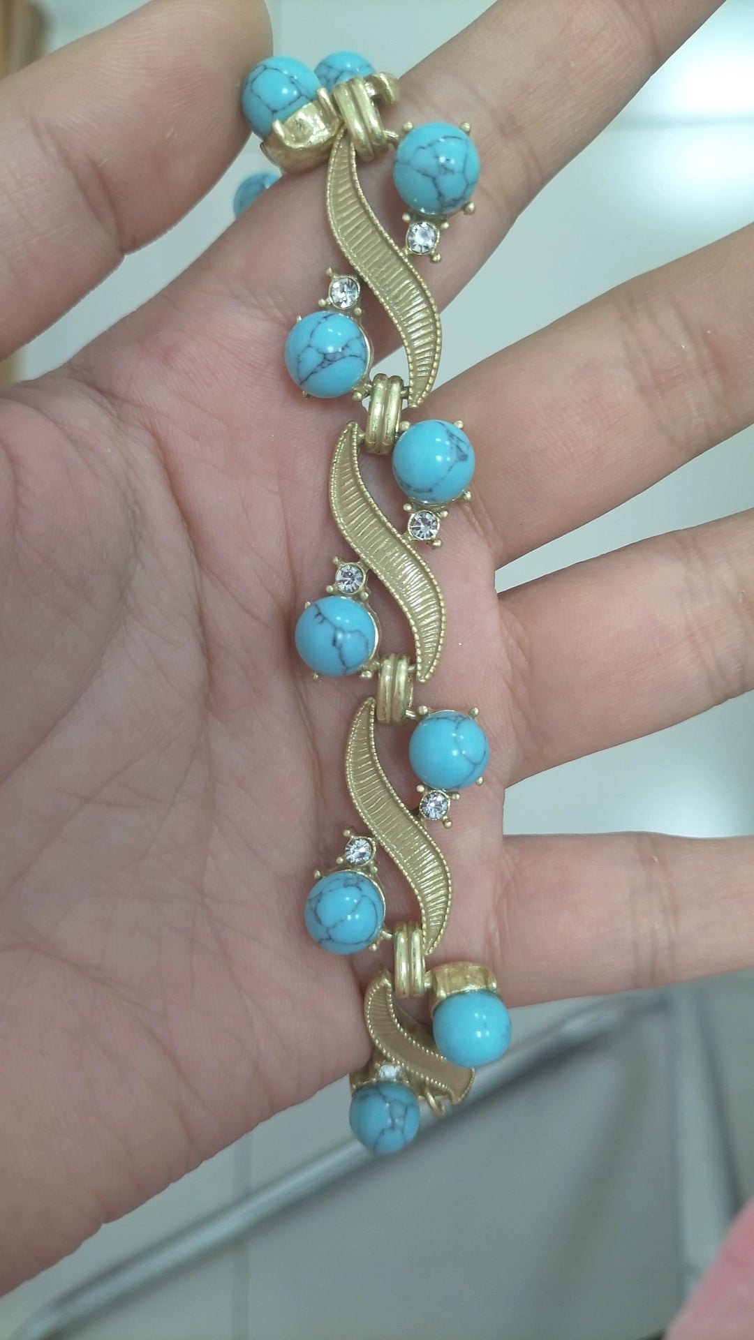 Turquoise retro jewelry set necklace earrings