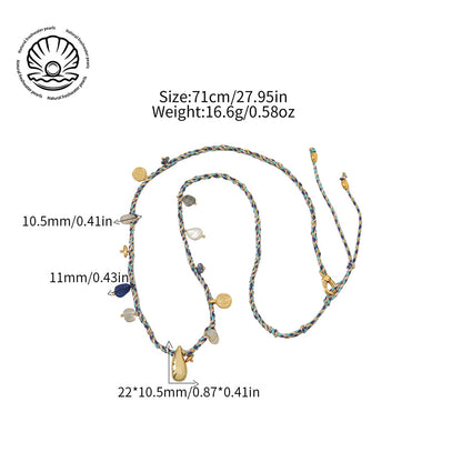 necklace  Tibetan blue stone natural lapis lazuli sweater chain women's freshwater pearl long beaded ethnic style necklace