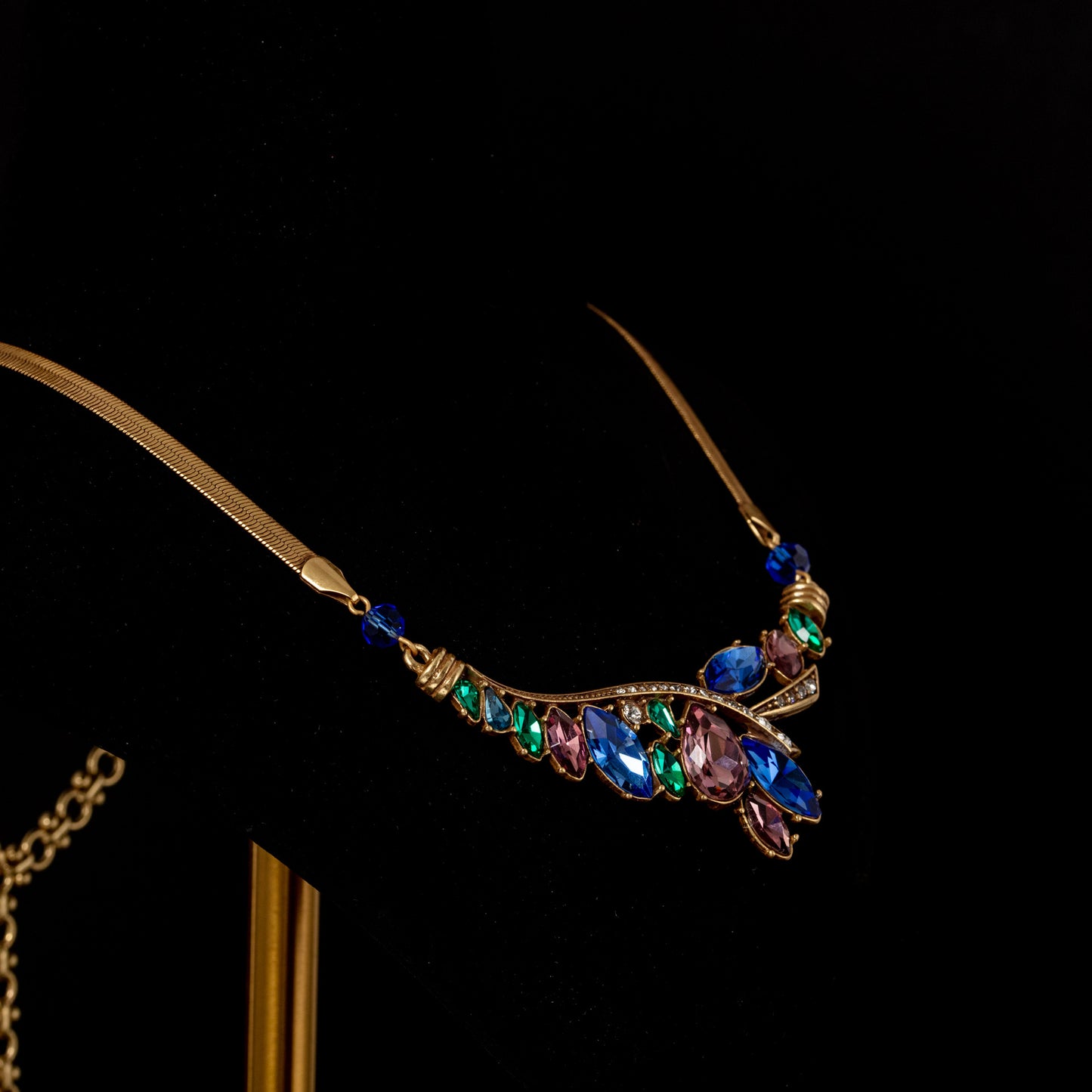 Vintage zirconia cicada wing earrings necklace with medieval style, European and American style jewelry set