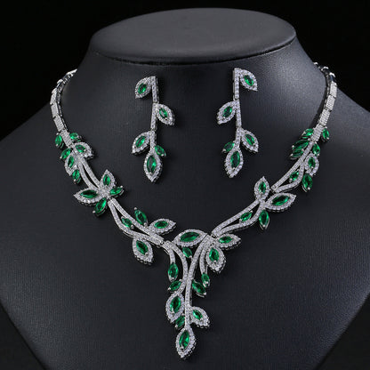 Zircon necklace earring set decorations
