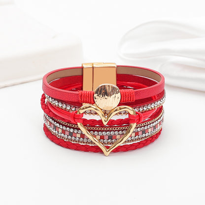 Hot selling Bohemian multi-layer leather bracelet hand woven women's bracelet