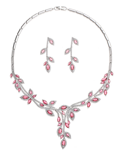 Zircon necklace earring set decorations