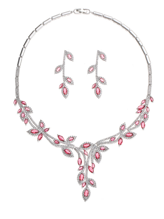 Zircon necklace earring set decorations