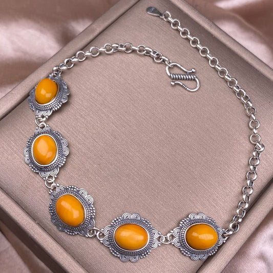 necklace  Old wax bracer S925 silver inlaid silver silver Nepal as old ancient silver beeswax silver jewelry