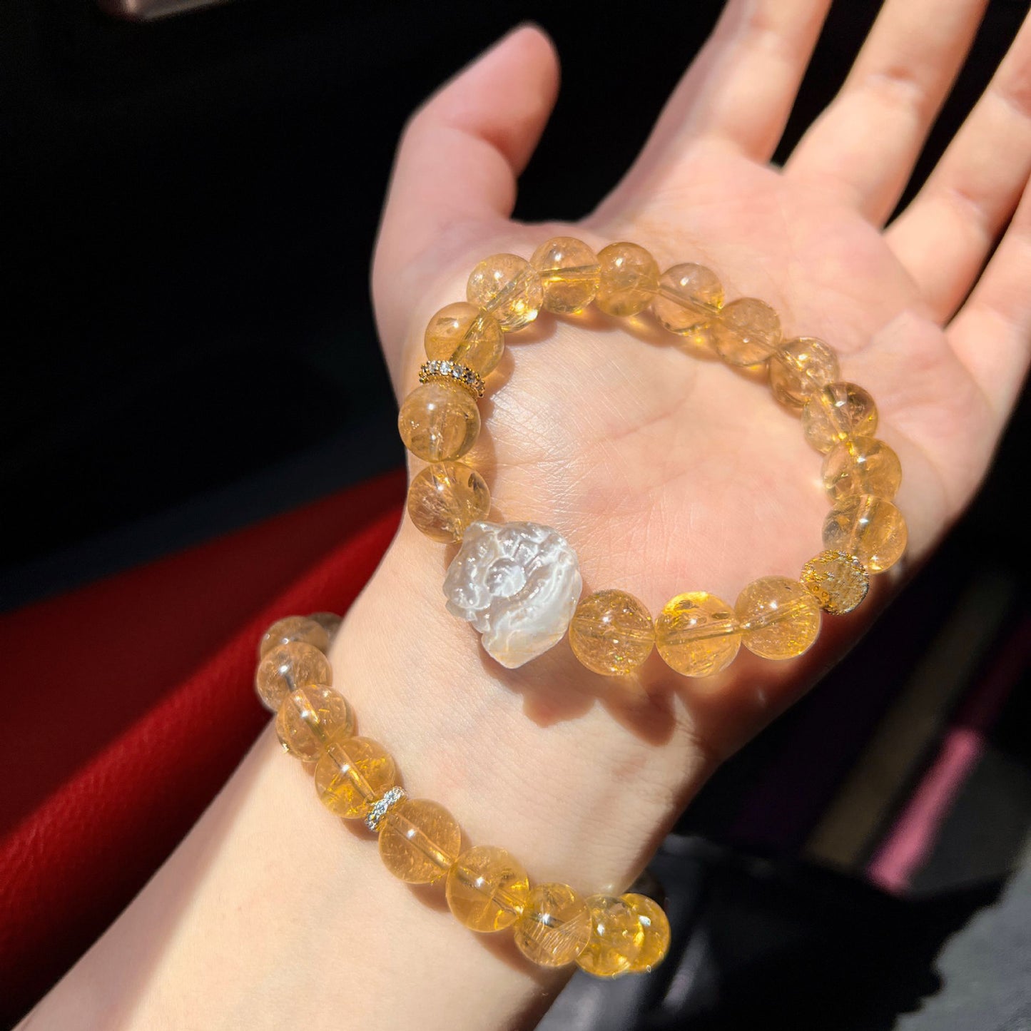 New Original Design Natural Yellow Ace Bracelet Yellow Crystal Lion Awakening White Crystal Bracelet