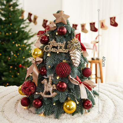 Christmas decorations, encrypted Christmas tree, PE with lights, desktop ornament