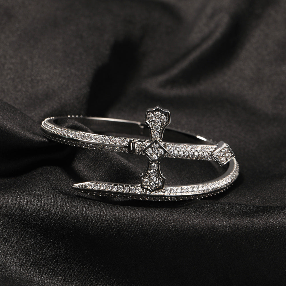 bracelet  Hip-hop ancient cute European and American new product Sword of Justice bracelet copper inlaid with zirconium