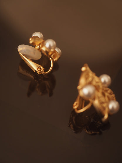 Pearl Retro Western Antique Trifari Cuifali Qingdao Vintage Earrings Earclip No Ear Hole