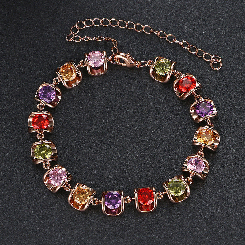 Fashion Color Zircon Bracelet Series Women's Fashion Jewelry Wholesale