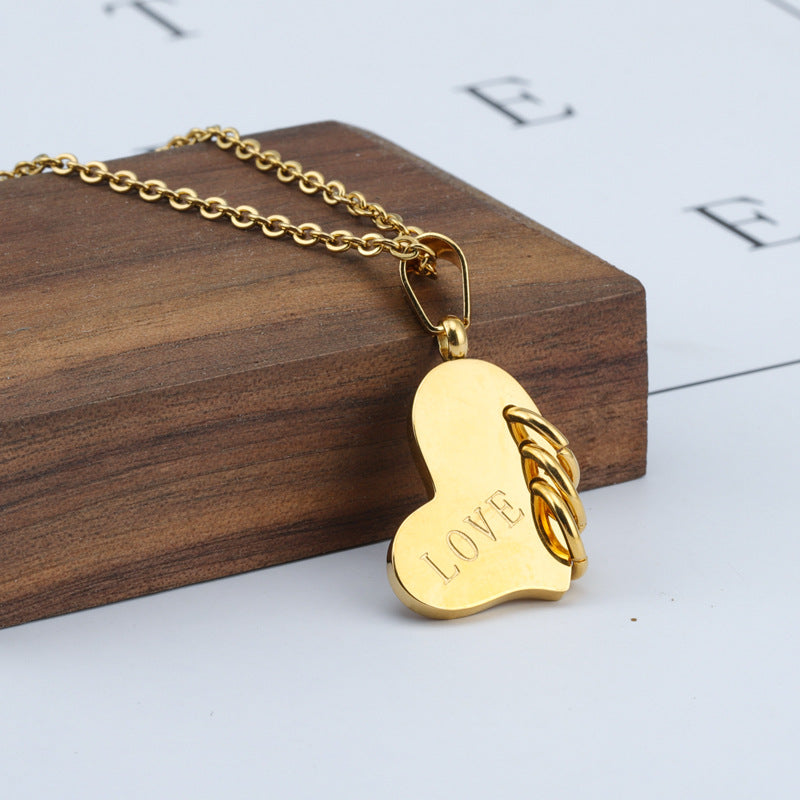 Valentine's Day Love Accessories LOVE Simple Stainless Steel Pendant 18 Gold Titanium Steel Necklace