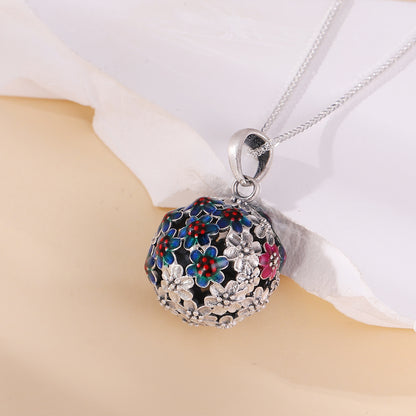necklace  Chinese style palace Tibetan pendant burnt blue old retro