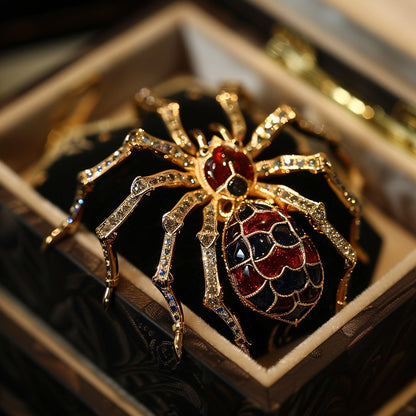 Lingxin Jewelry Creative New Copper Zircon Spider Brooch Bag Pendant Accessories Chest Flower Customization