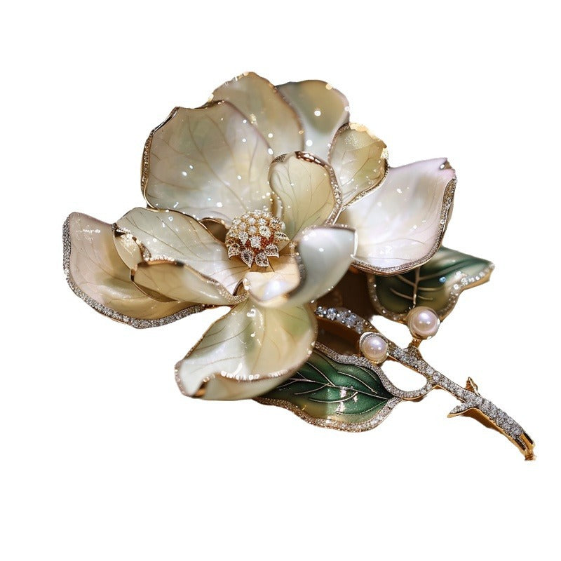 Jade orchid brooch cultural and creative gift chest flower