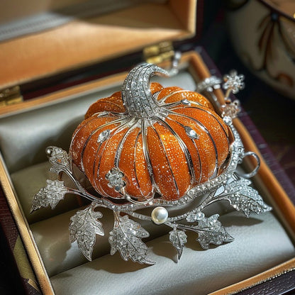 Thousand Clan Silver Christmas Gift High end Original Design Pumpkin Brooch Pendant Fashion Accessories
