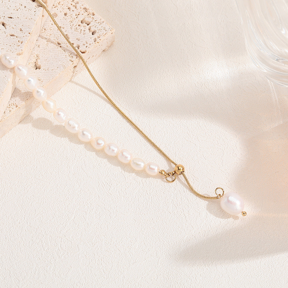 Natural pearl necklace accessories for women&#39;s clavicle chain light luxury high-end feeling