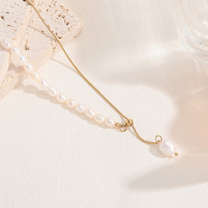 Natural pearl necklace accessories for women&#39;s clavicle chain light luxury high-end feeling