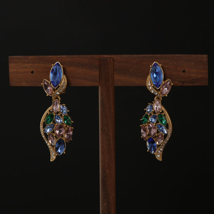 Vintage zirconia cicada wing earrings necklace with medieval style, European and American style jewelry set