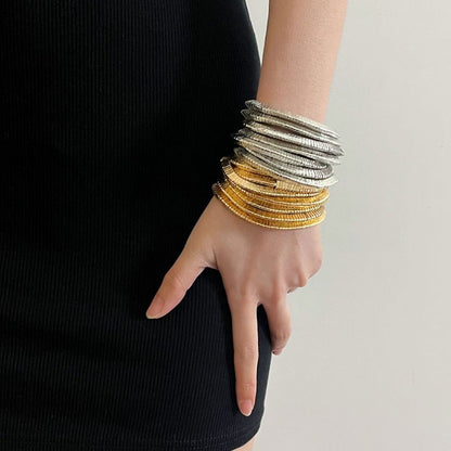 European and American style multi-layer gold and silver layered bracelet