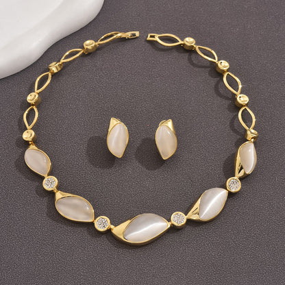 SHEIN TEMU European and American style fashion retro chain splicing moonstone fashion bracelet for women