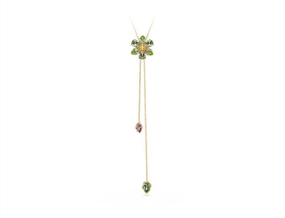 Flower crystal necklace Swarovski candy butterfly collarbone chain pendant