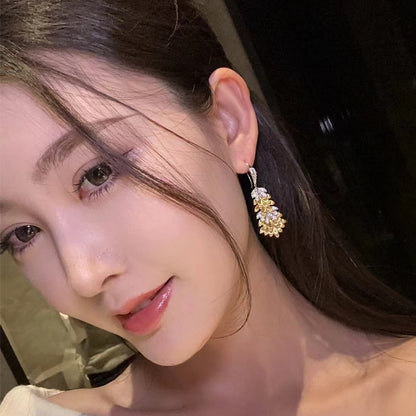Wheat ear hook brushed earrings 925 silver earrings
